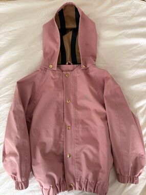 Kids Hooded Rain Jacket - Dusty Pink